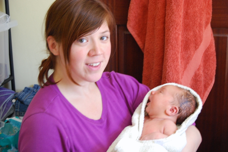 with Mummy after his first bath.jpg